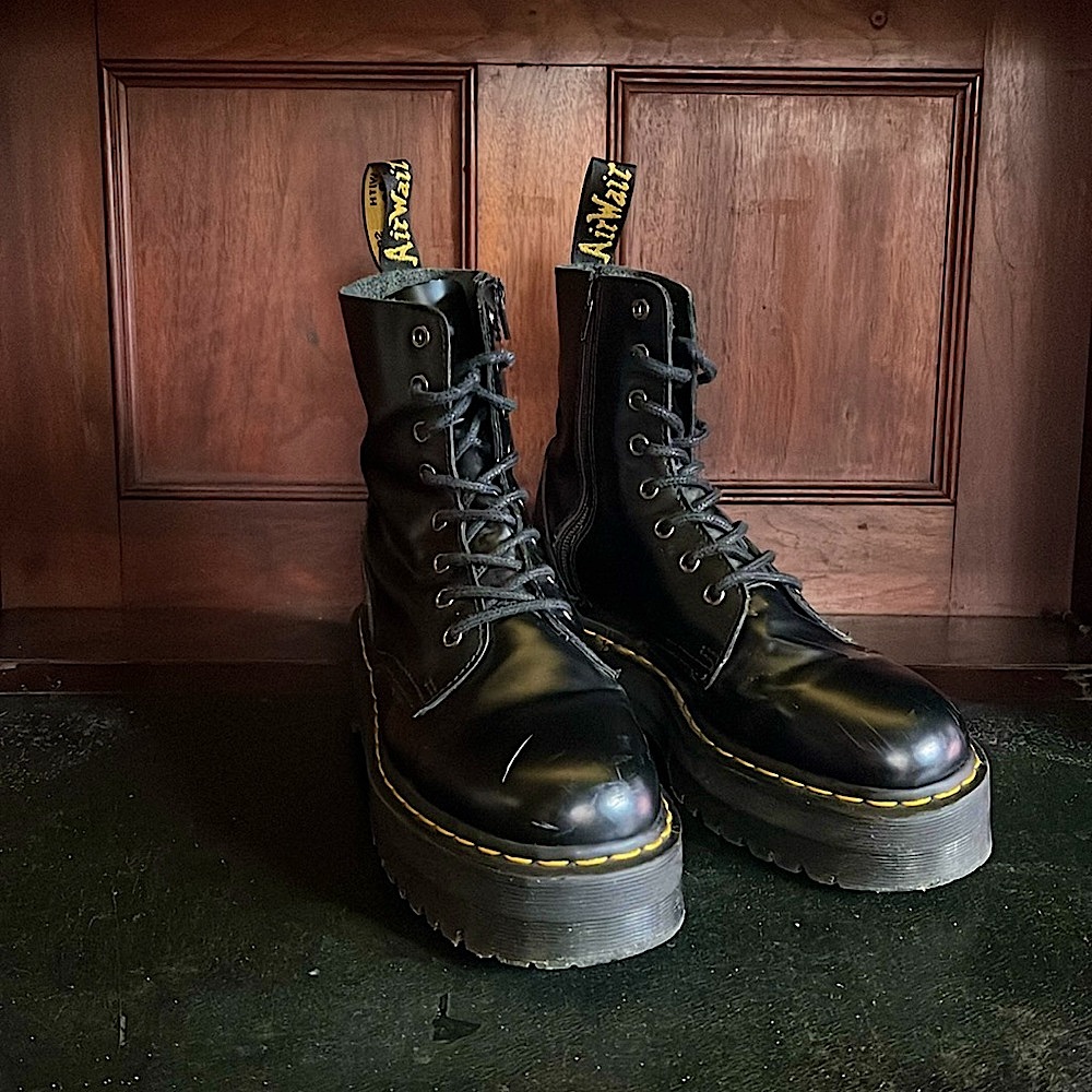 Dr. Martens Shiny Black Lace-Up Boots